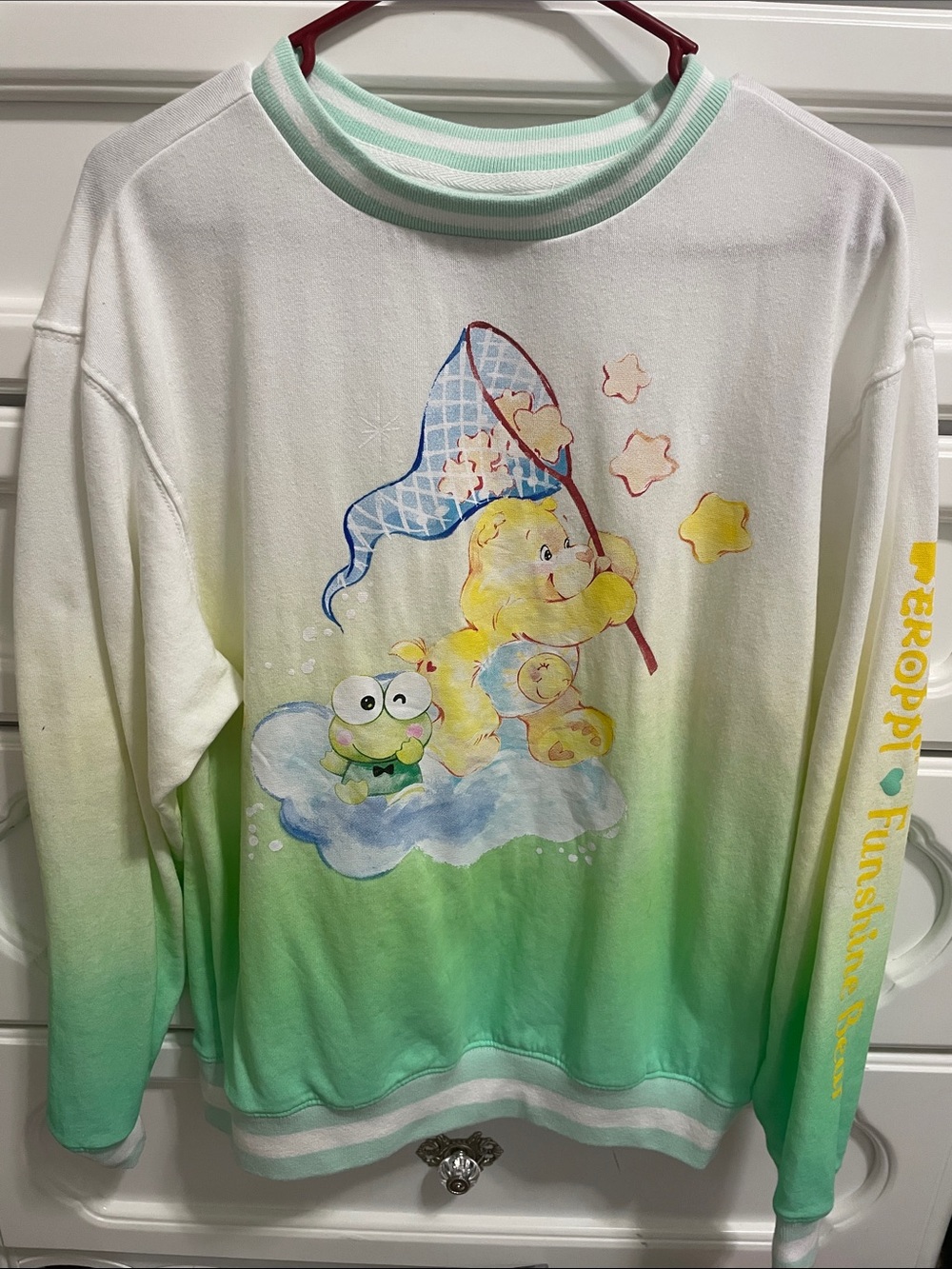 Keroppi Sanrio x CareBears Ombre Green Crewneck